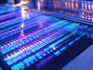 colorful data streams on digital screen