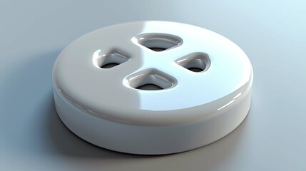 Wall Mural - abstract white glossy button: minimalist technology design