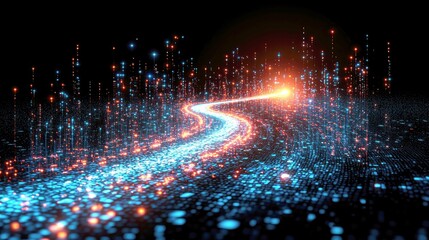 Wall Mural - luminous digital path: a journey into the future of technology