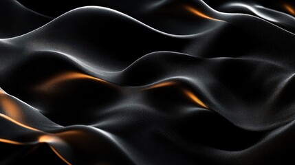 Wall Mural - Vibrant abstract light waves undulating across a deep black background, creating a sense of dynamic energy and motion in a visually captivating design