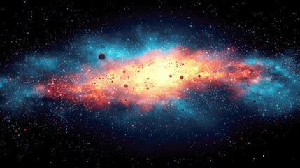 Wall Mural - cosmic nebula: a vibrant swirl of colors in the vast universe. celestial bodies and cosmic dust illu