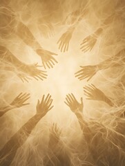 Poster - Elegant interlocking hands illustration