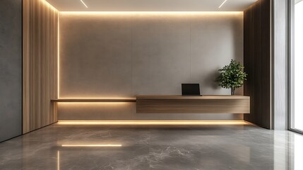 Aufkleber - Minimalist workspace with sleek desk design
