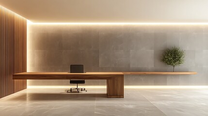 Leinwandbilder - Minimalist workspace with sleek desk design
