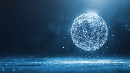 Leinwandbilder - A massive floating data sphere protected by an energy shield, captured in a visually striking image.