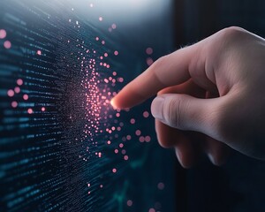 Aufkleber - High-tech digital currency transaction process represented in a 3D format.