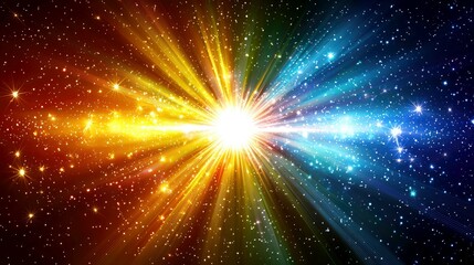 Wall Mural - cosmic burst: a dazzling display of celestial light and energy