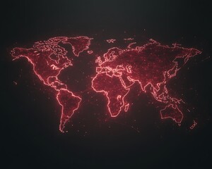 Fototapete - Futuristic world map illustration showcasing real-time data visualizations in a modern design.