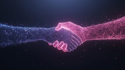 Poster - A futuristic image of a smart contract transaction featuring glowing elements and digital themes.