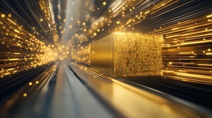 Leinwandbilder - A futuristic quantum processor design, depicted in a vacuum environment, showcasing advanced technology and innovation.