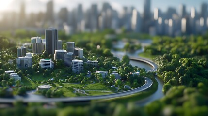 Poster - Futuristic depiction of a developing economy highlighting high-speed technology and innovation.