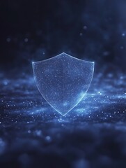Aufkleber - A futuristic cyber shield safeguarding digital streams in a visually striking image.