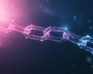 Leinwandbilder - A digital representation of a ledger as an infinite chain, showcasing modern finance concepts.
