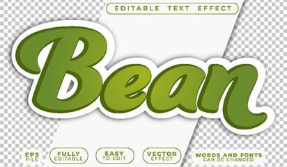 Bean Vegan Green Health Fully Editable Vector Text File