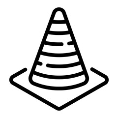 Wall Mural - traffic cone line icon