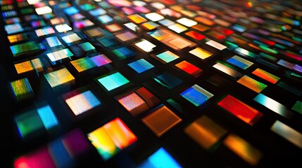 Colorful abstract squares, digital art, technology background, website design