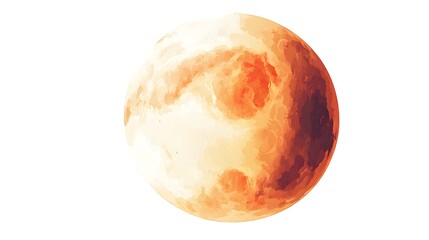 Poster - Digital artwork showcases an orange planetary orb on white