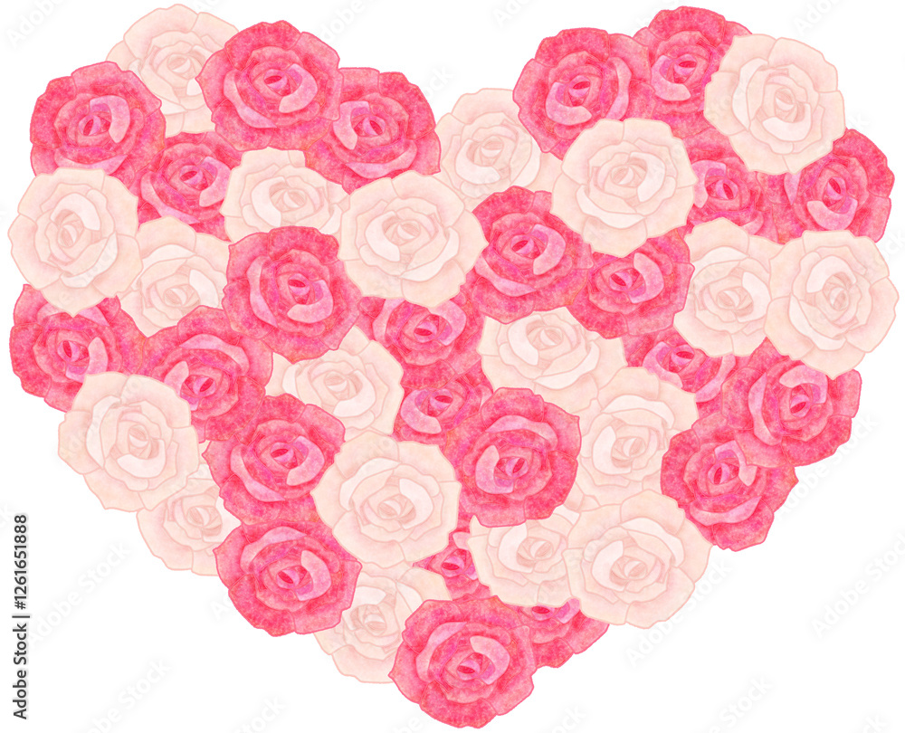 Heart shaped roses pink flowers clipart Transparent background PNG ...