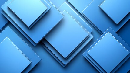 Wall Mural - Abstract Blue Squares Overlapping Modern Design. AI Generated