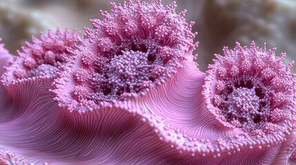 Wall Mural - Abstract Pink 3D Fractal Art Organic Cellular Structure Wavy Texture Close Up