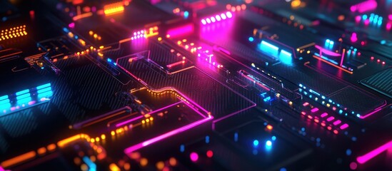 Aufkleber - Futuristic Circuit Board Network