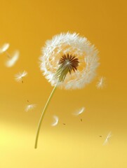 Canvas Print - Dandelion seeds taking flight. AI.