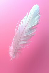 Wall Mural - Delicate white feather. AI.