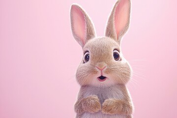 Canvas Print - Cute little bunny. AI.