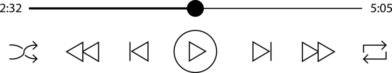 Wall Mural - multimedia video and music player with play button icon. video streaming frame on internet, modern s