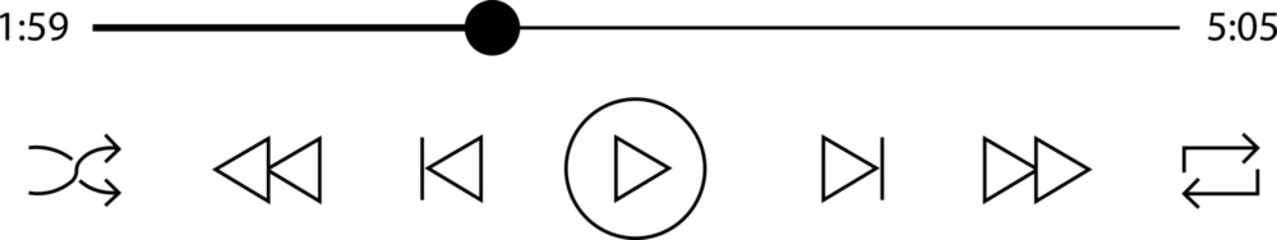 Wall Mural - multimedia video and music player with play button icon. video streaming frame on internet, modern s