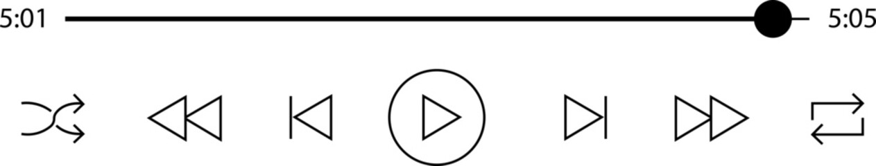 Wall Mural - multimedia video and music player with play button icon. video streaming frame on internet, modern s