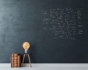 Leinwandbilder - Contemporary Chalkboard Mathematics Geometric Visualization on Dark Slate - Educational Tools for Academic Innovation and Interactive Learning Environments