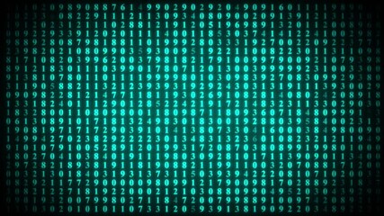 Binary code. Abstract number on screen. Programming concept. Coding.