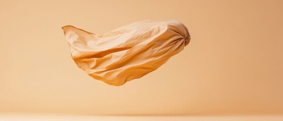 Aufkleber - Ethereal Fabric sculpture Flowing Textiles in Mid-Air against Neutral Studio Backdrop - Dynamic Fashion Art for Contemporary Design and Textile Innovation Showcase