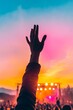 © Ryzhkov - Immersive Festival Glow Vibrant Outdoor Crowd with Raised Hands and Dazzling Stage Lights - Social Engagement Content and Event Promotion for Youth-Centric Live Entertainment