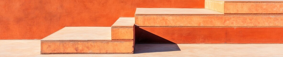 Fototapete - Terracotta Gradient Steps Modern Architectural Visualization for Creative Business Strategy and Growth Planning - Material Innovation in Urban Design