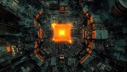Aufkleber - Cyberpunk CPU core tunnel