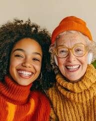 Aufkleber - Cozy Digital Learning Hub Diverse Generational Bonding with Educational App on Bold Tech Devices - Enhancing Intergenerational Engagement and Modern Home Learning Experiences