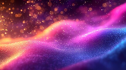 colorful glowing particles, abstract background, vibrant energy, digital art, website design