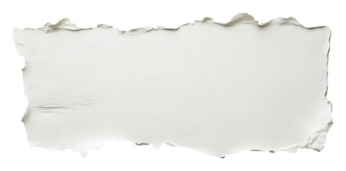 Aufkleber - torn piece of white paper with ripped edges on transparent background, abstract texture and design concept