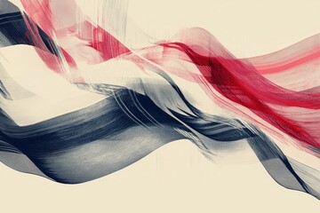 Wall Mural - abstract flowing lines in shades of red and blue