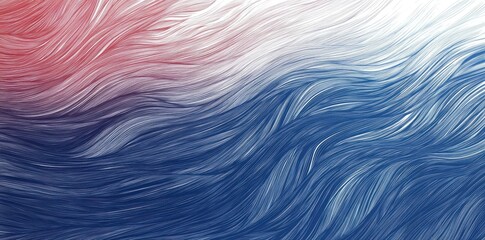 Wall Mural - abstract flowing lines of blue white and red colors