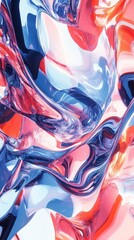 Wall Mural - swirling colorful abstract design with liquid like reflections