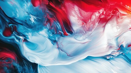 Wall Mural - dynamic abstract flowing motion background with white, red, and blue streaks for futuristic designs