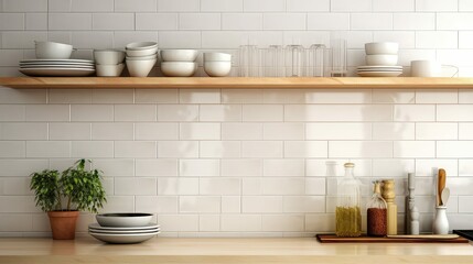 Wall Mural - vertical subway tile kitchen