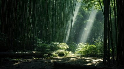 Wall Mural - canopy chinese bamboo tree