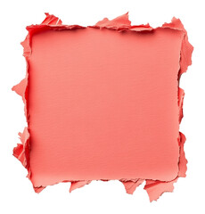 Poster - torn paper frame with coral center, textured background. abstract art and design concept