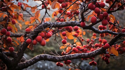 Wall Mural - autumn plum tree