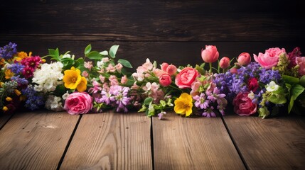 Sticker - natural background with wood table