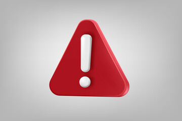 Poster - Red triangle with exclamation sign. Vector 3d application icon